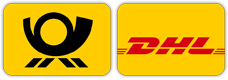 Wir versenden mit Post & DHL